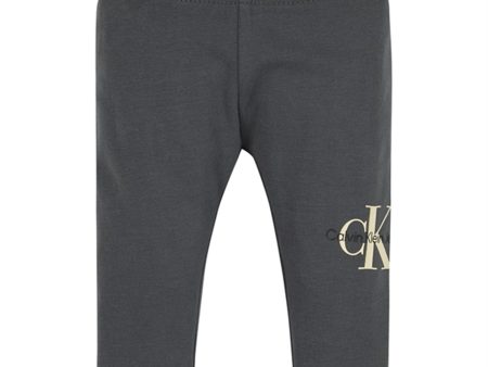 Calvin Klein Monogram Leggings Dark Grey Supply