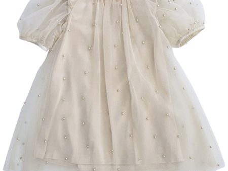 Dolly by Le Petit Tom Pearl Tulle Puff Aline Kjole Pearl on Sale