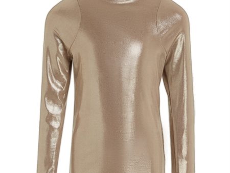 Calvin Klein Metallic Coated Mockneck Genser Frosted Almond Discount