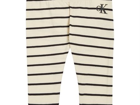 Calvin Klein Striped Leggings Black  Vanilla Stripe Cheap