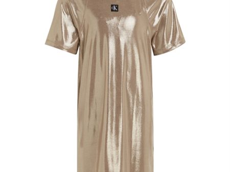 Calvin Klein Metallic Coated Kjole Frosted Almond Online now