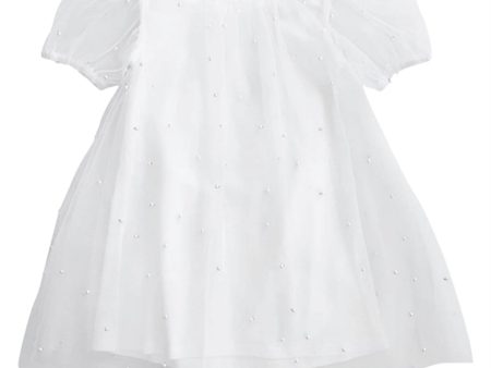 Dolly by Le Petit Tom Pearl Tulle Puff Aline Kjole White Online Sale