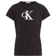 Calvin Klein Metallic Monogram Slim T-Shirt Ck Black Cheap