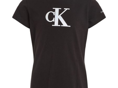 Calvin Klein Metallic Monogram Slim T-Shirt Ck Black Cheap