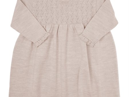 Copenhagen Colors Pale Cream Melange Merino Kjole Pointelle Online