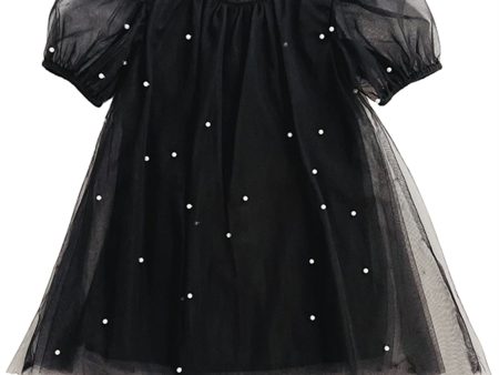 Dolly by Le Petit Tom Pearl Tulle Puff Aline Kjole Black on Sale