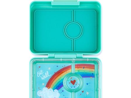 Yumbox Snack 3 Rum Madkasse Tropical Aqua   Rainbow Tray For Cheap