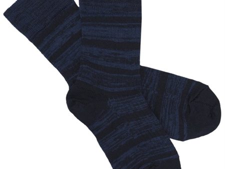 FUB 2-Pakning Melange Striped Sokker Royal Blue Dark Navy Online Sale