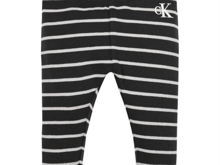 Calvin Klein Rib Stripe Legging Black Stripe Supply