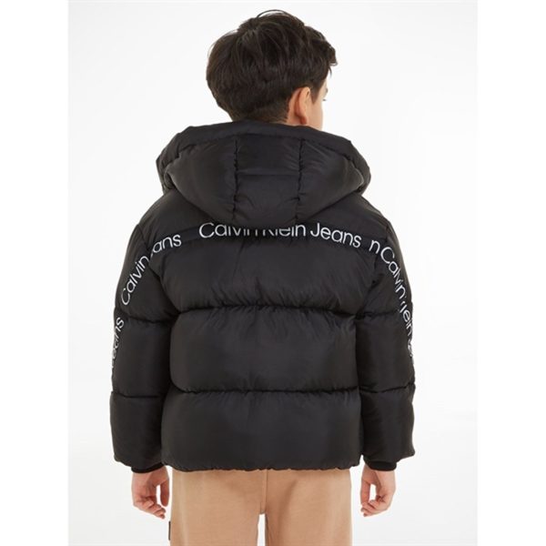 Calvin Klein Ckj Logo Tape Puffer Jakke Ck Black Hot on Sale