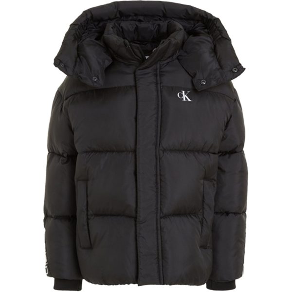 Calvin Klein Ckj Logo Tape Puffer Jakke Ck Black Hot on Sale