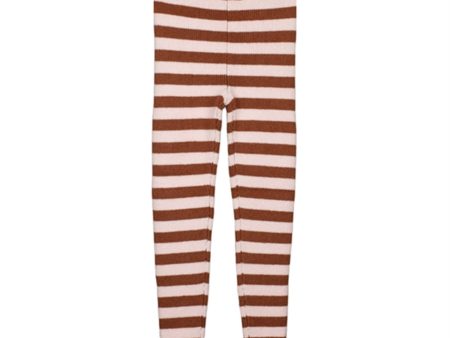 Fliink Carob Brown Striped Benna Rib Leggings Online