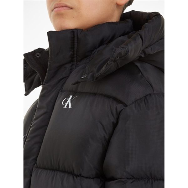 Calvin Klein Ckj Logo Tape Puffer Jakke Ck Black Hot on Sale