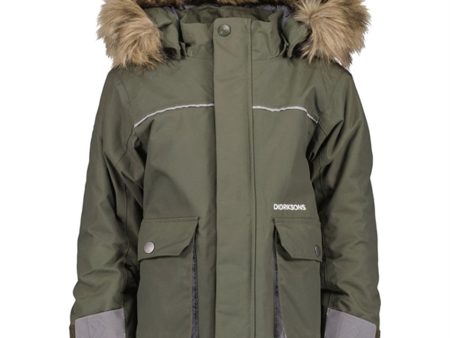 Didriksons Deep Green Kure Kids Parka Jakke Online now